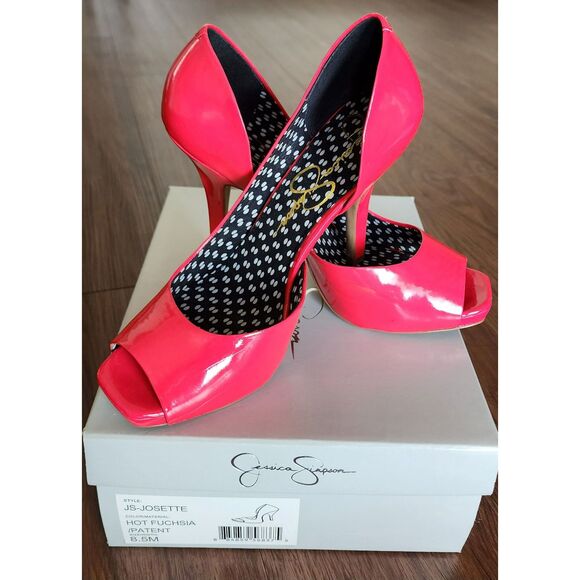 IN BOX Womens Size 8.5M Jessica Simpson HOT FUCHSIA Josette Platform Heels - Picture 7 of 8